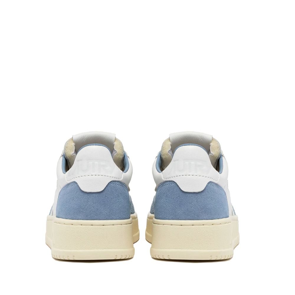 White Leather Low Top Sneakers
