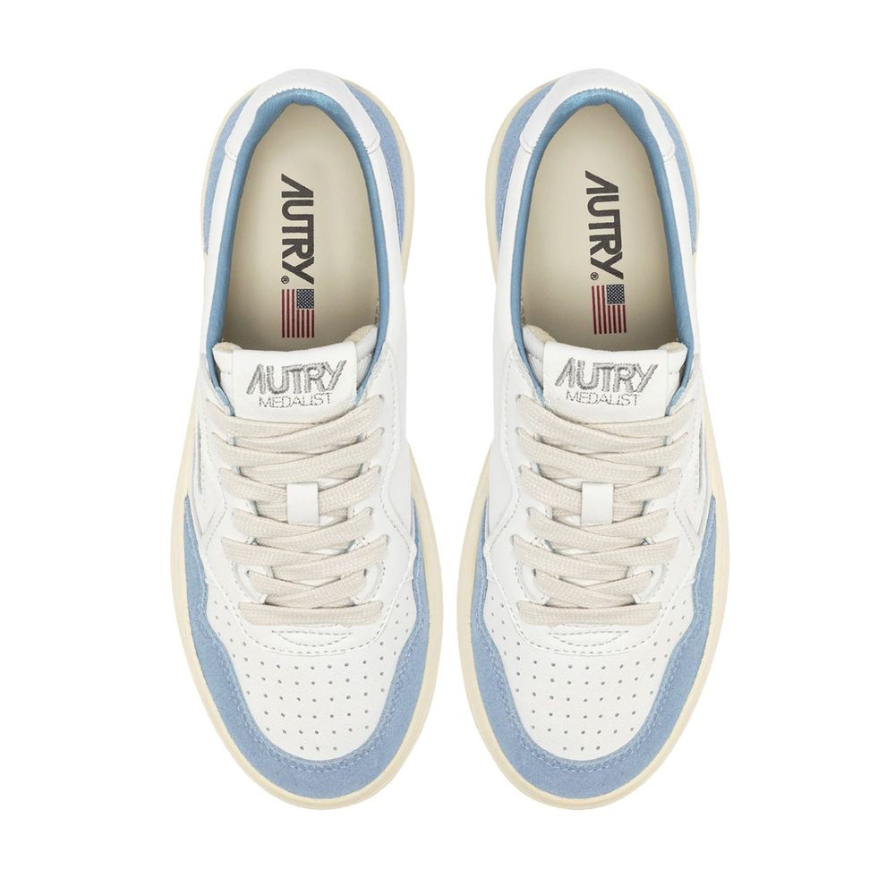 White Leather Low Top Sneakers