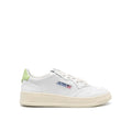 White Leather Low Top Sneakers