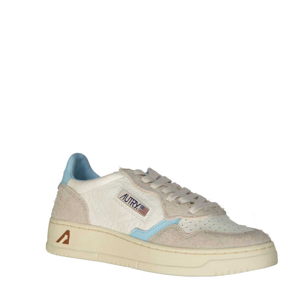 White Leather Low Top Sneakers