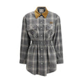 Gray Cotton Casual Dress