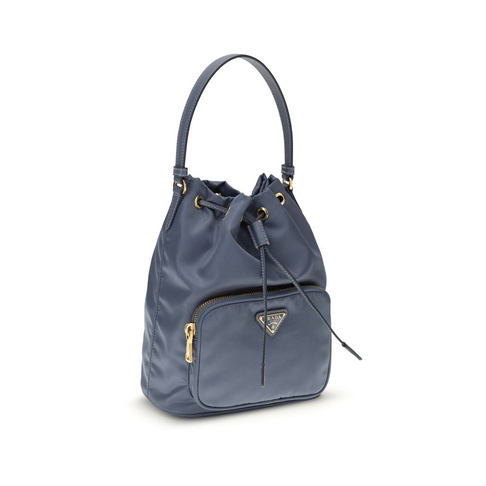 Blue Recycled Polyamide Backet Bag