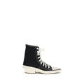 Black Fabric Chunky Sneakers