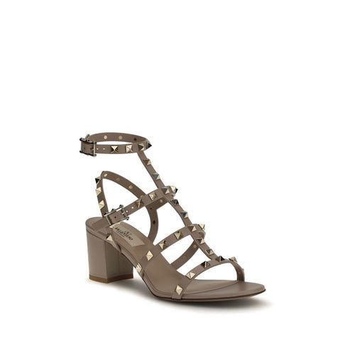 Beige Calf Leather Bos Taurus Strap-On Sandals