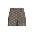 Beige Silk Bermuda Shorts