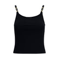 Black Viscose Sleeveles T-Shirt