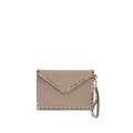 Beige Calf Leather Bos Taurus Clutch Bag