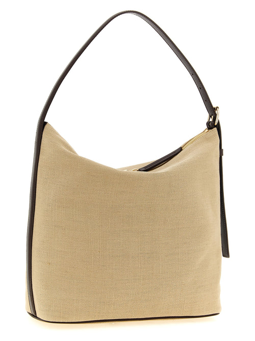 Beige Cotton Shoulder Bag