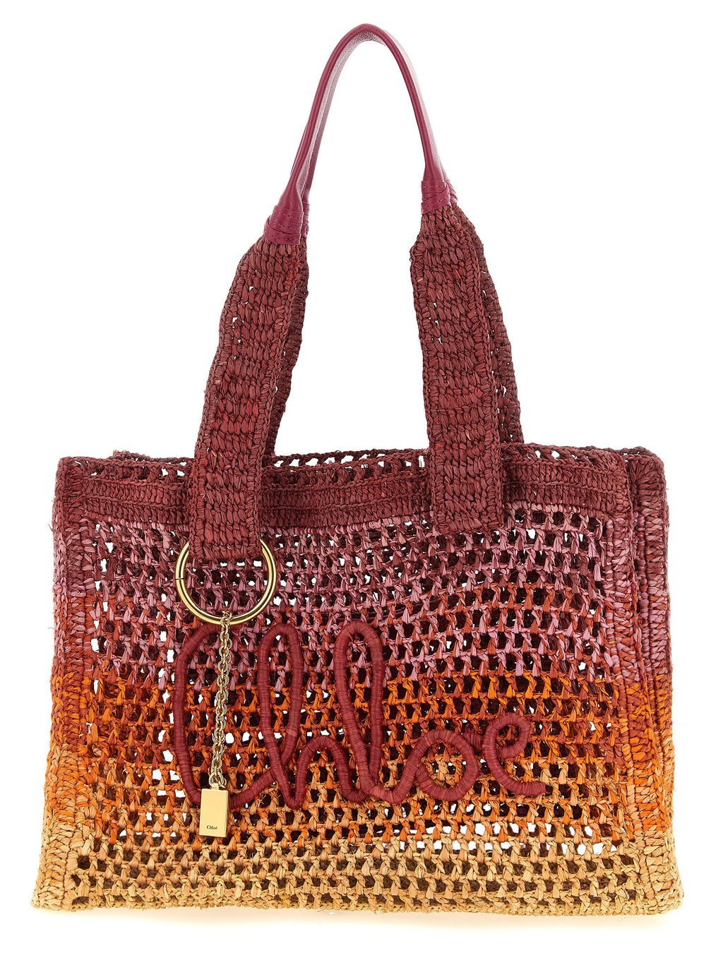 Multicolor Raffia Tote Bag