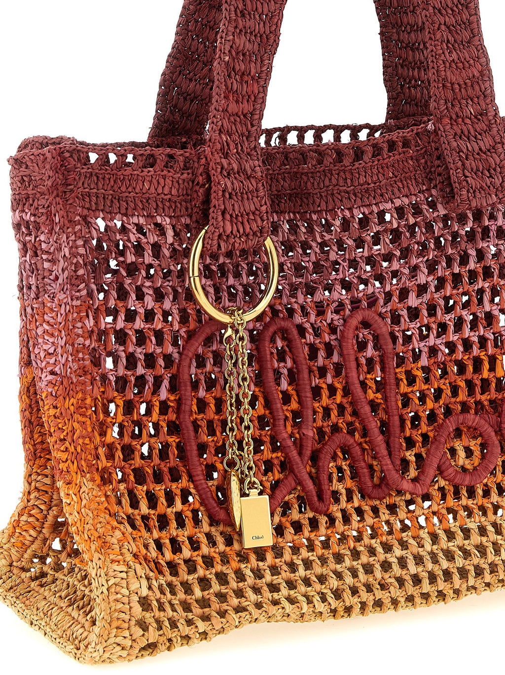 Multicolor Raffia Tote Bag