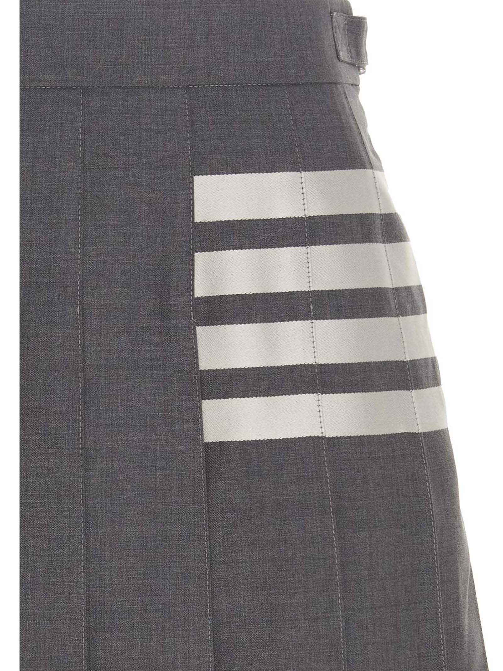 Gray Wool Long Skirt