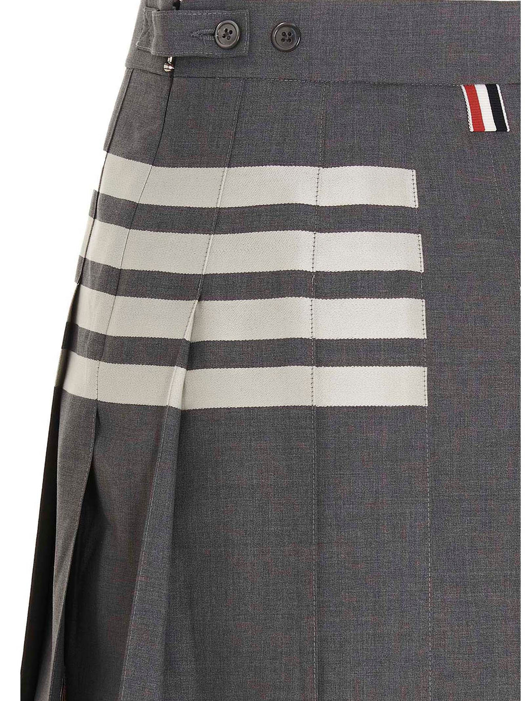 Gray Wool Long Skirt