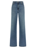 Blue Cotton Straight-Leg Jeans
