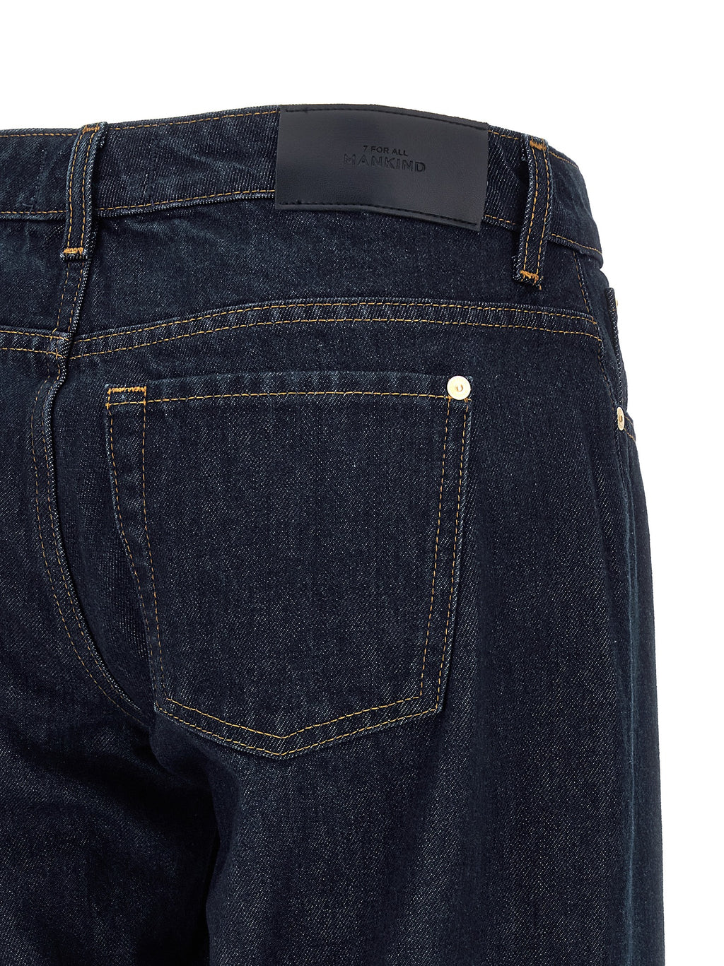 Blue Cotton Straight-Leg Jeans