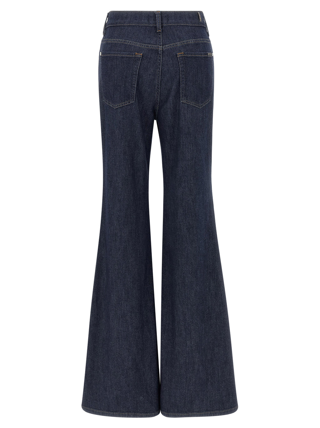 Blue Cotton Flared Jeans