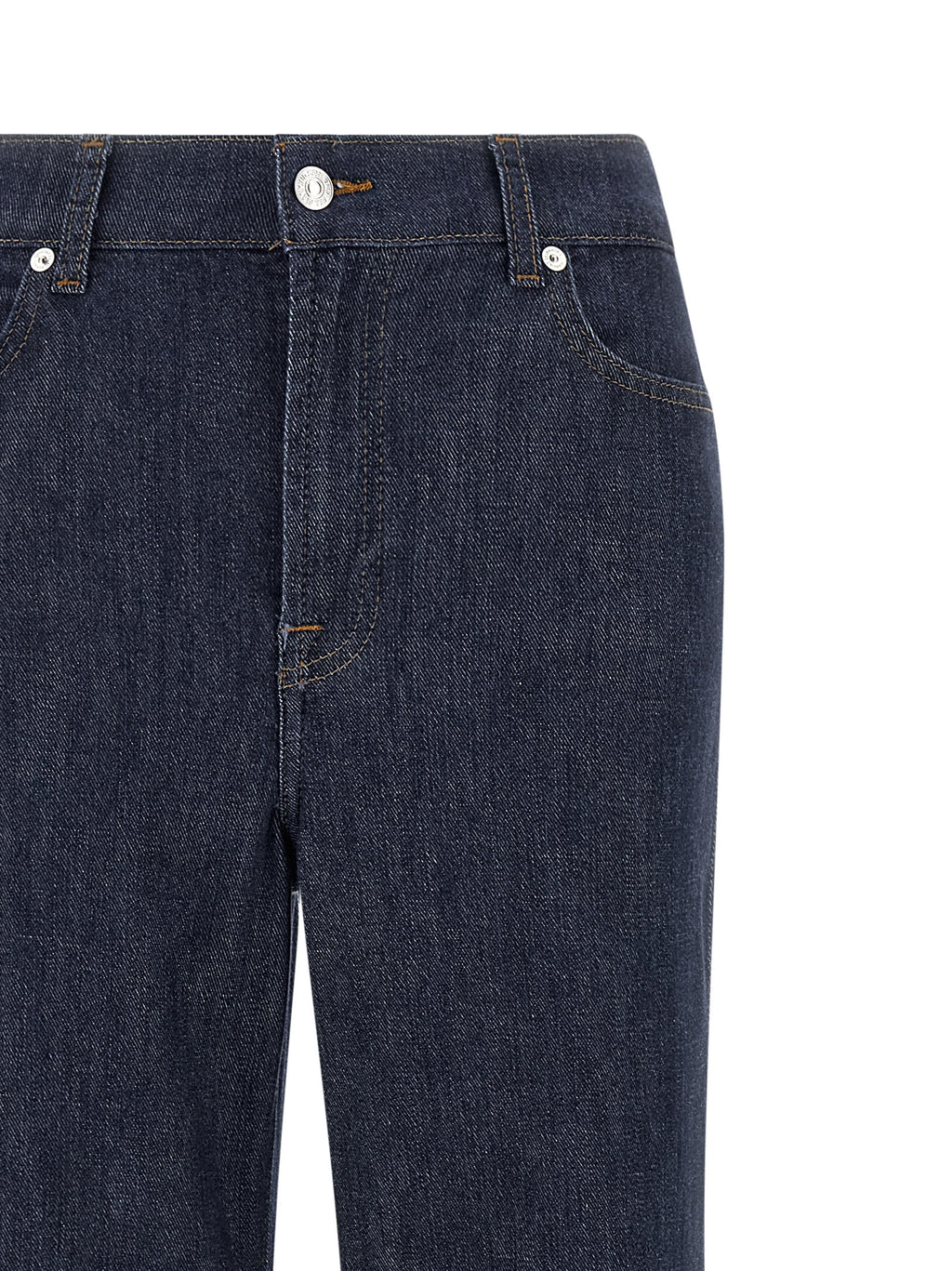 Blue Cotton Flared Jeans