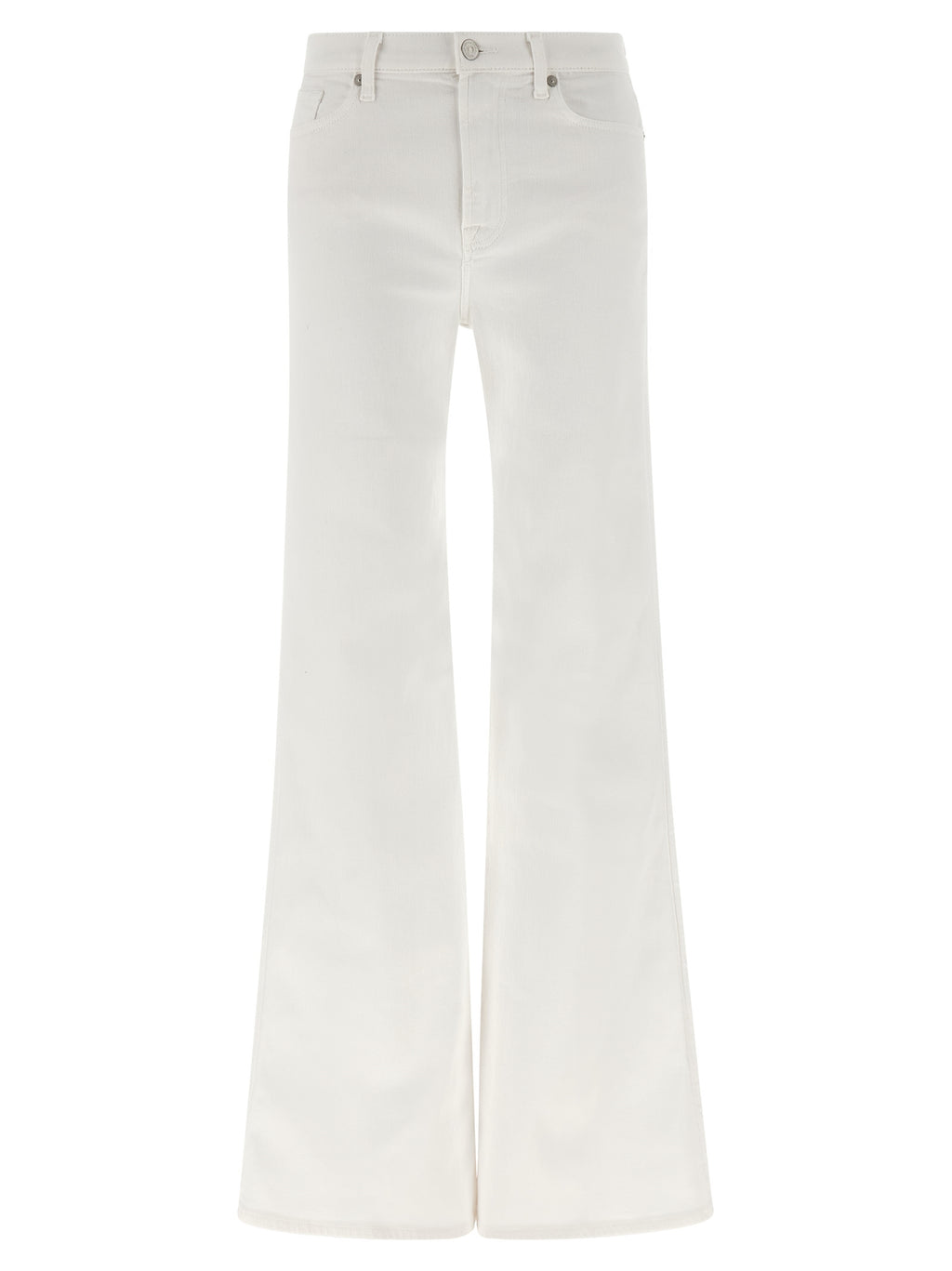 White Cotton Flared Jeans