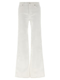 White Cotton Flared Jeans