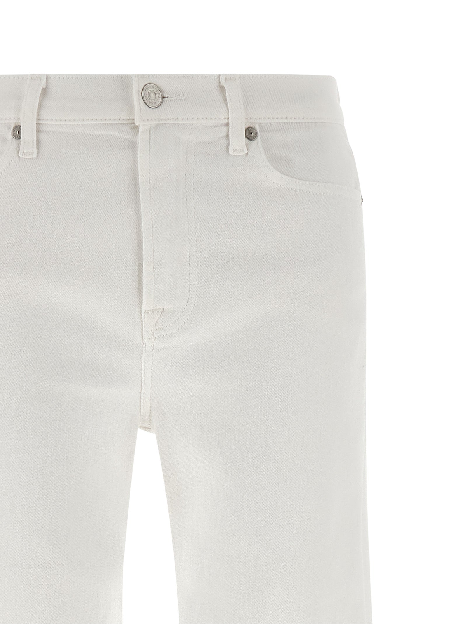 White Cotton Flared Jeans