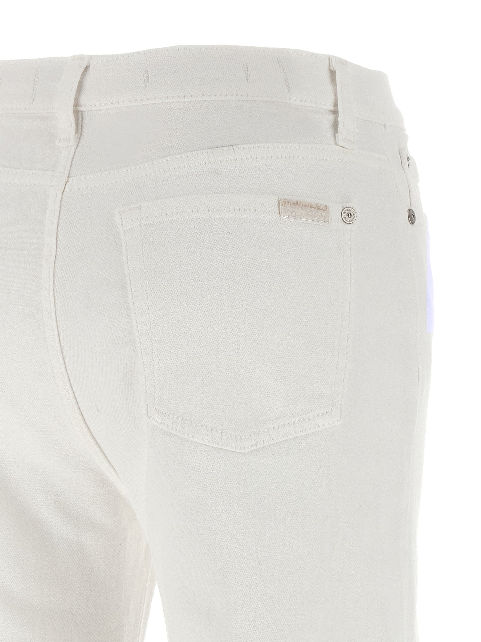 White Cotton Flared Jeans