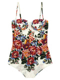 White Polyamide One-Piece Swimsuit