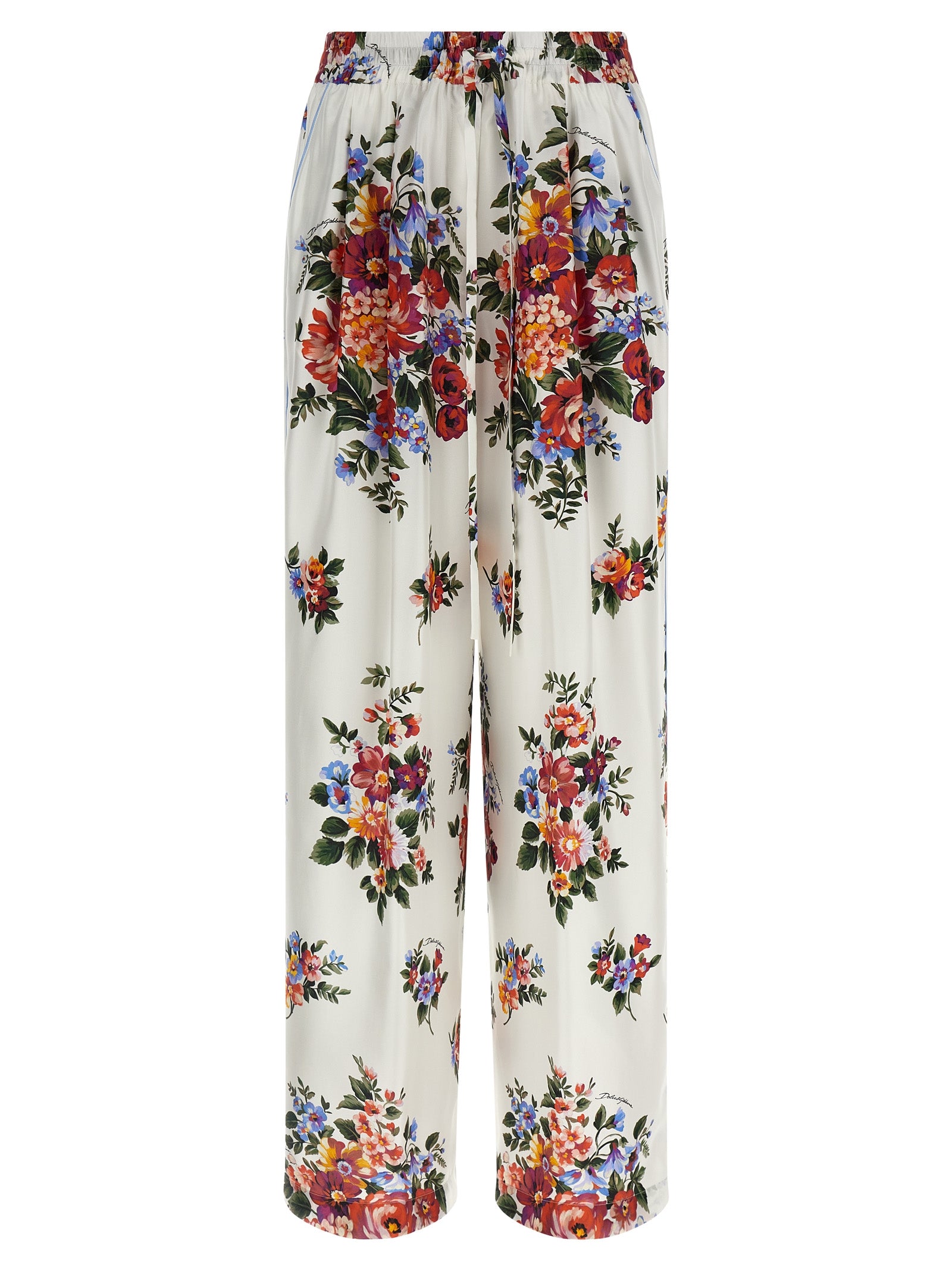 Multicolor Silk Casual Pants