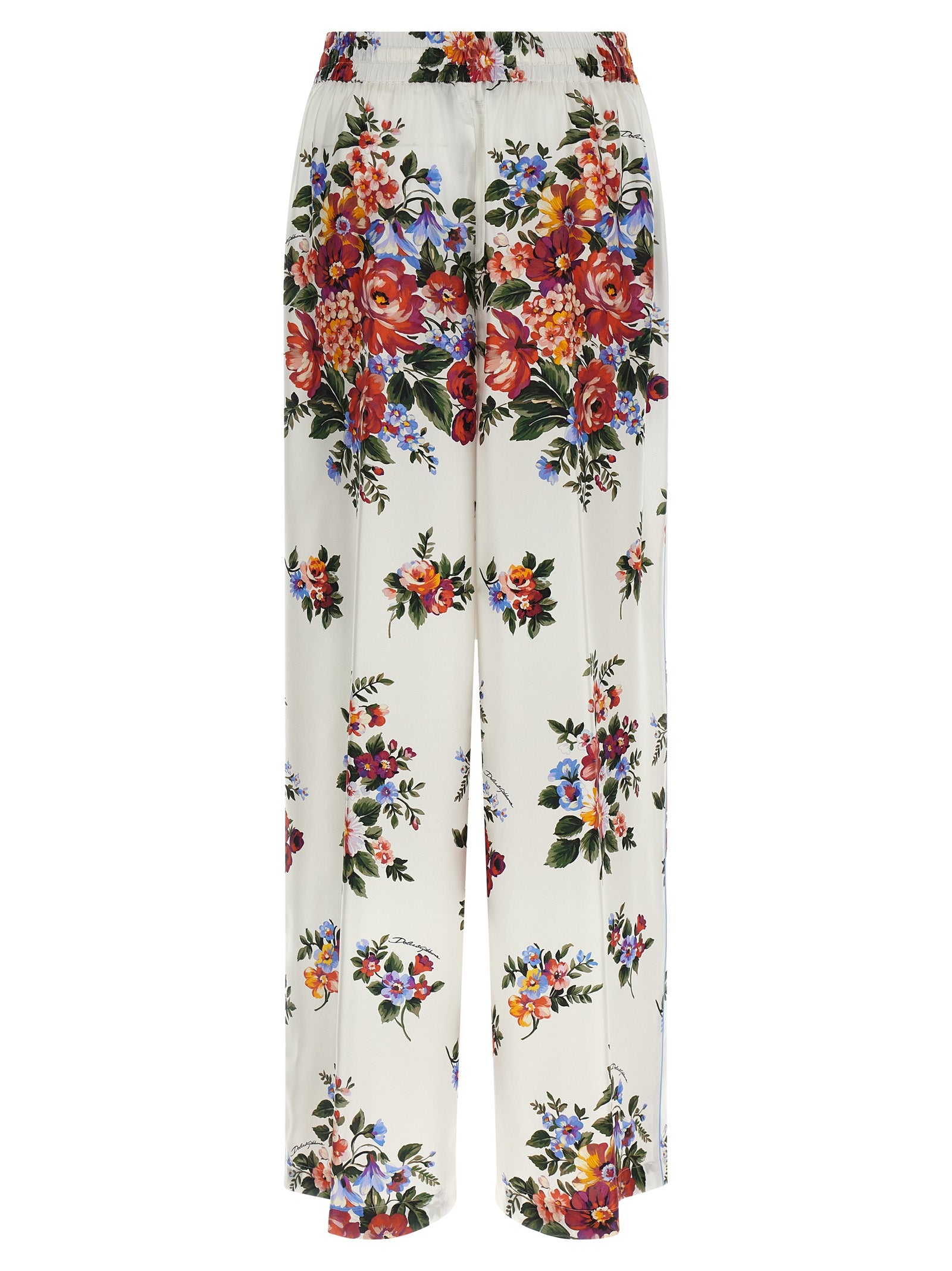 Multicolor Silk Casual Pants