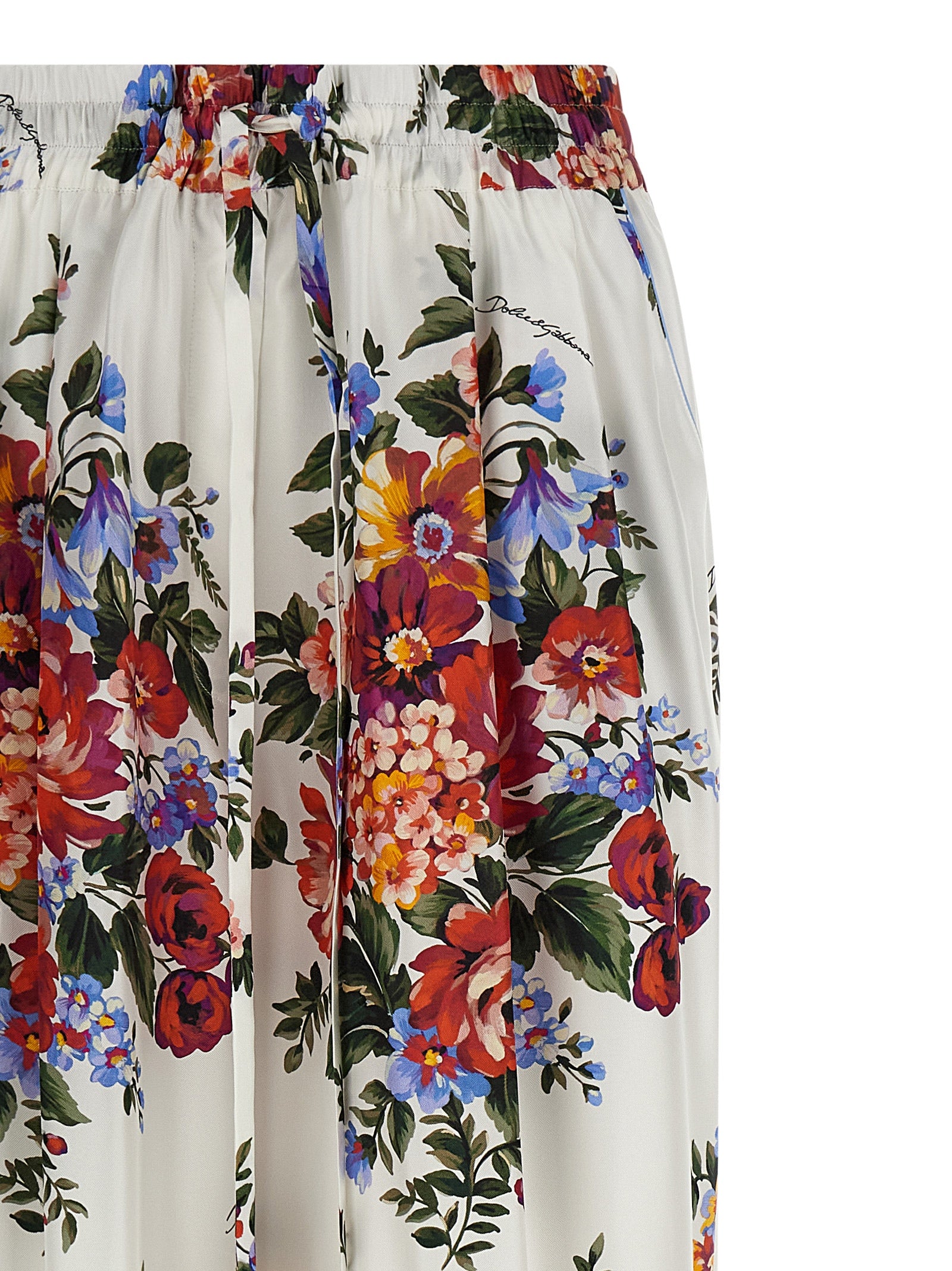 Multicolor Silk Casual Pants