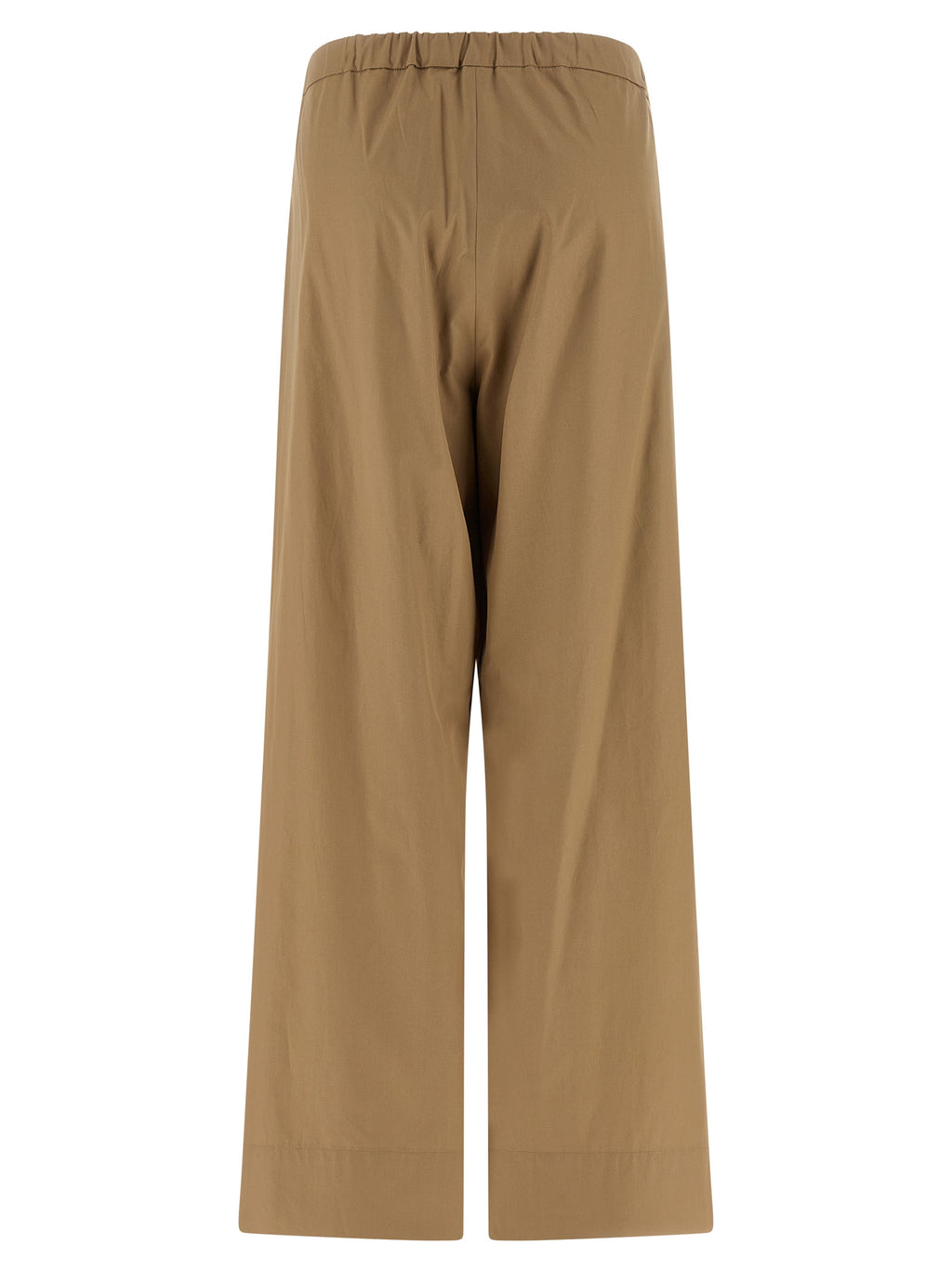 Beige Cotton Casual Pants
