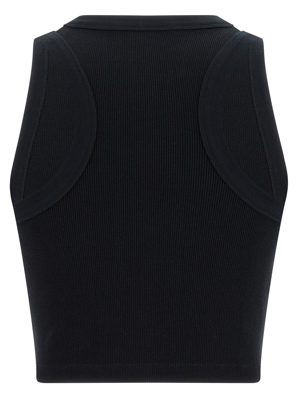 Black Cotton Sleeveles T-Shirt