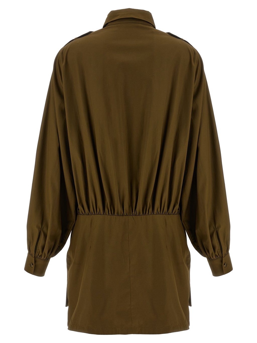 Brown Cotton Short Dress