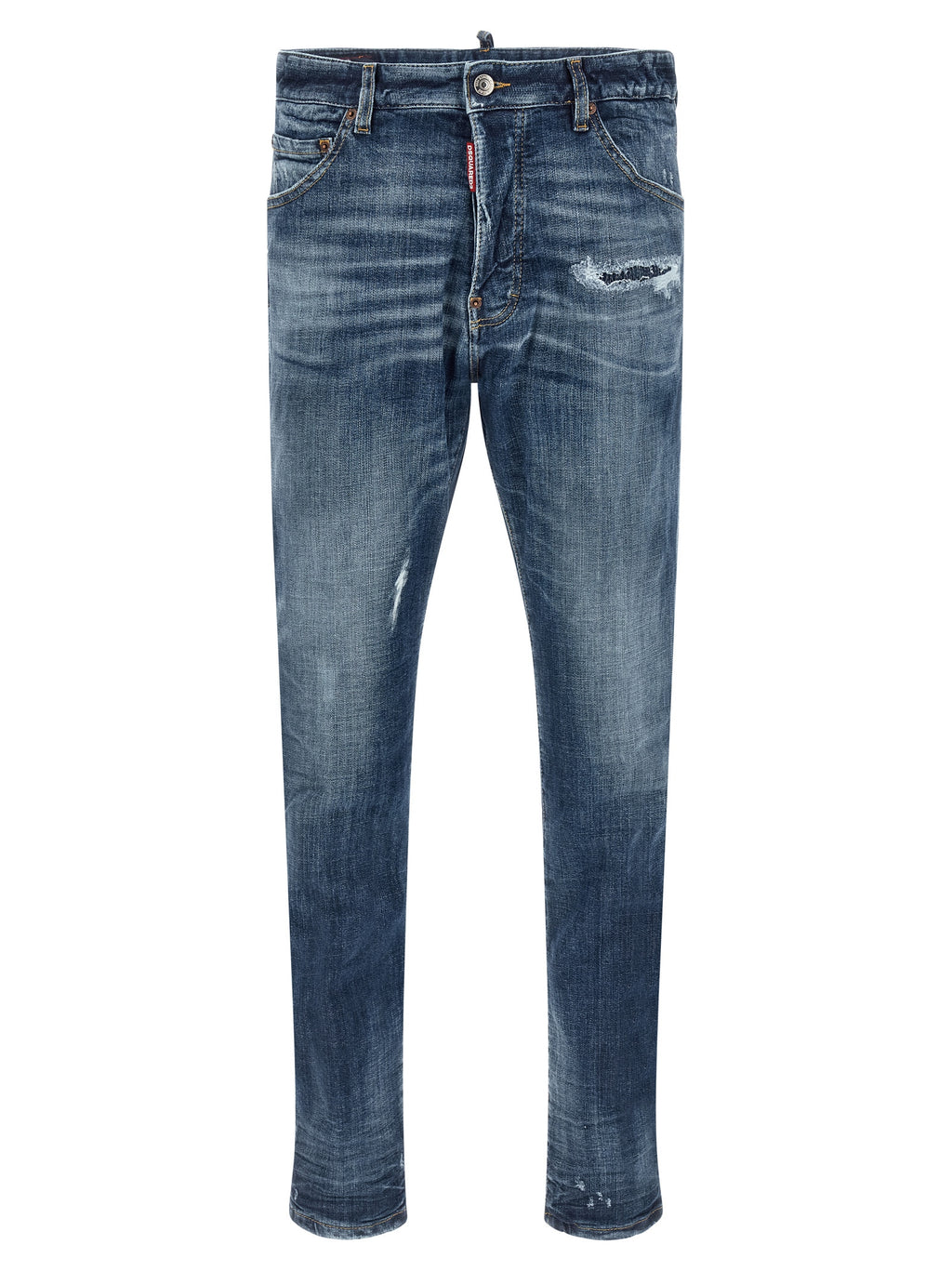 Blue Cotton Slim Fit Jeans
