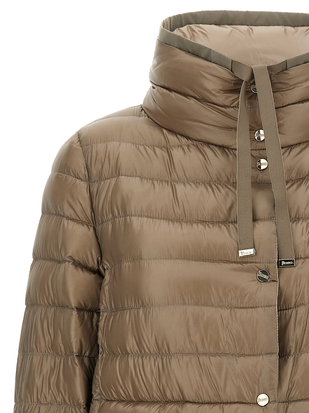 Brown Polyamide Full-Length Jacket