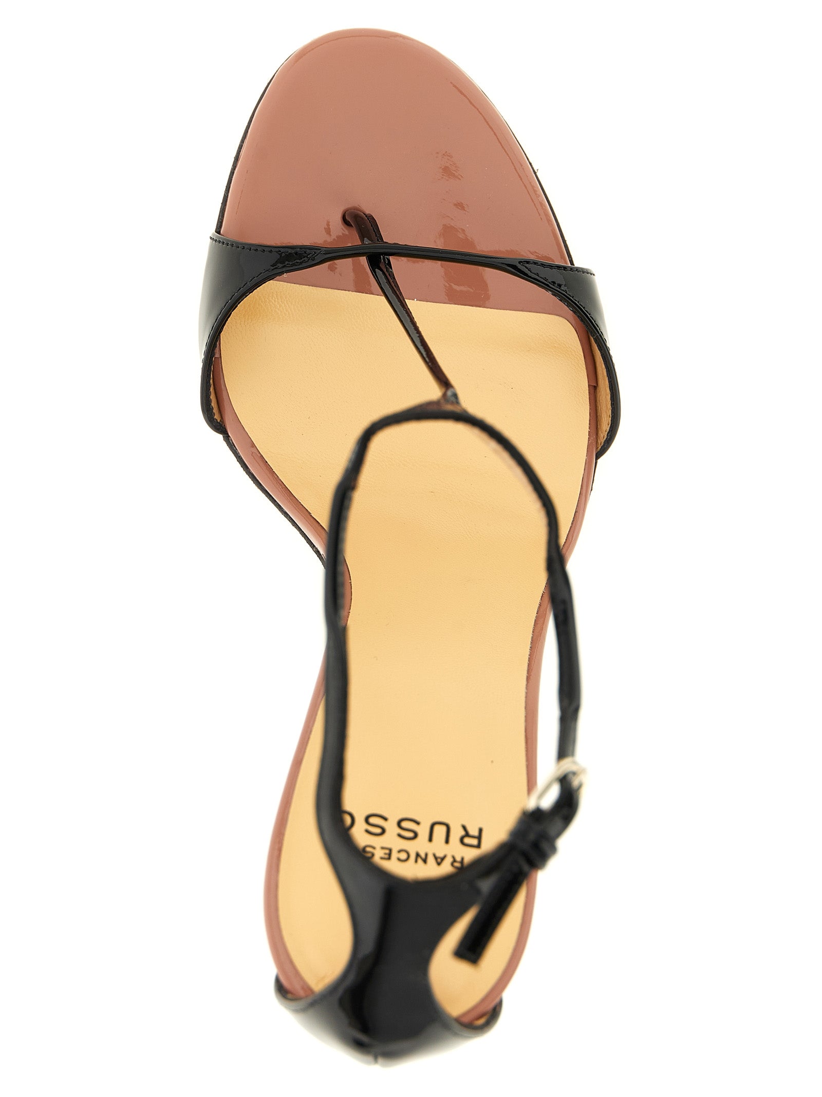 Black Goatskin Stiletto Heel Sandals