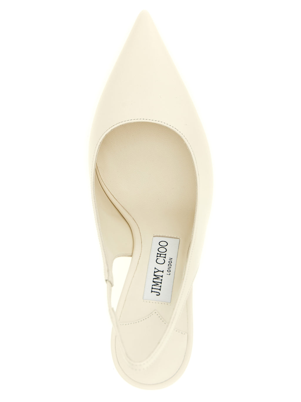 White Leather High Heel Pumps