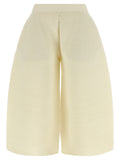 White Polyester Cropped Pants