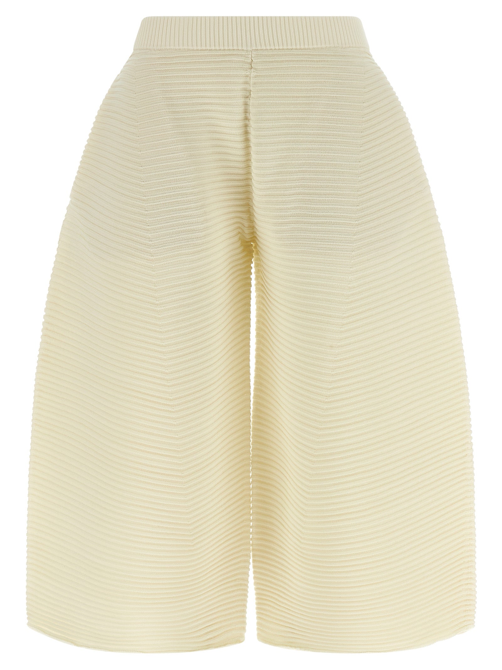 White Polyester Cropped Pants