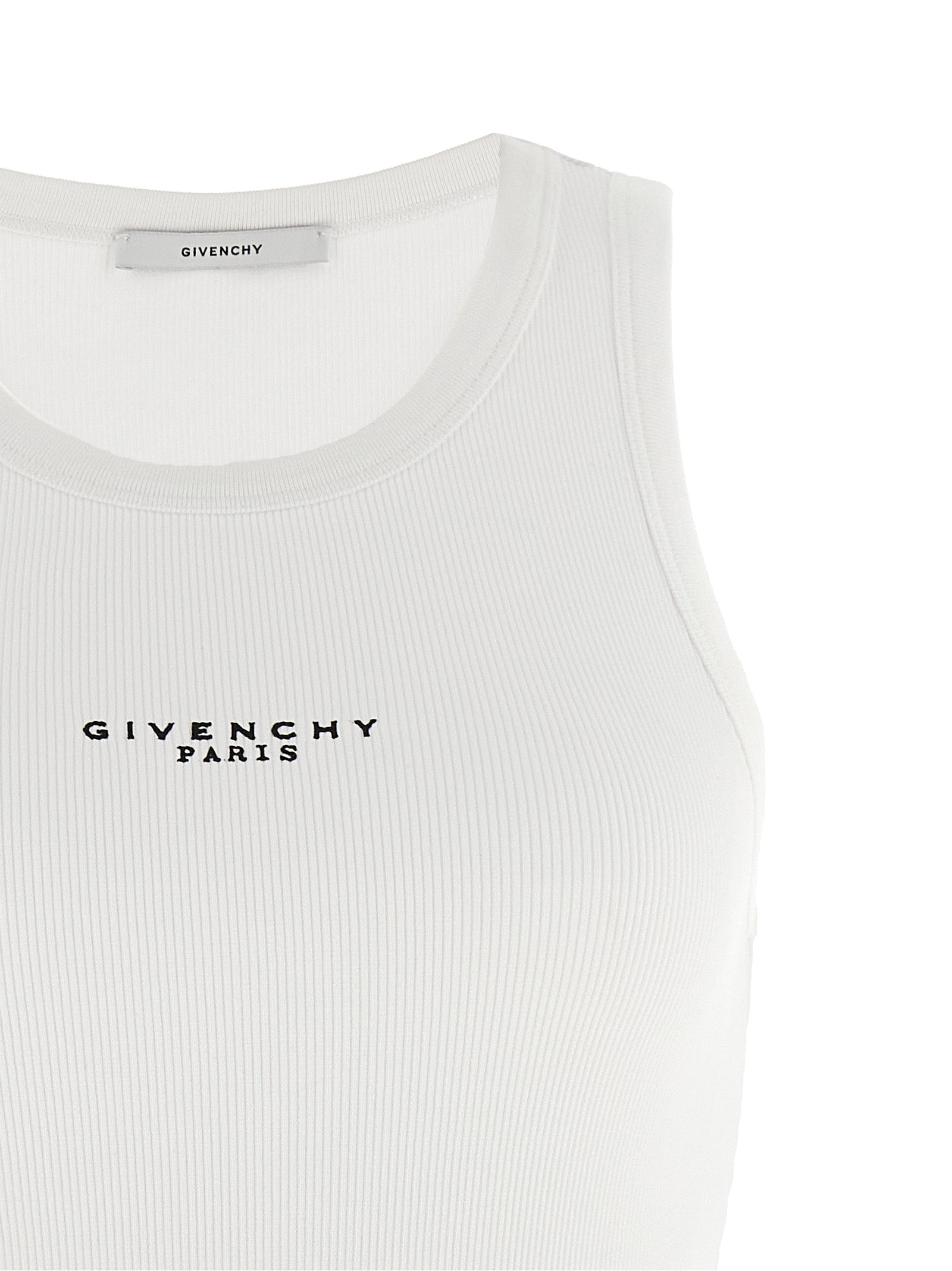White Cotton Sleeveles T-Shirt
