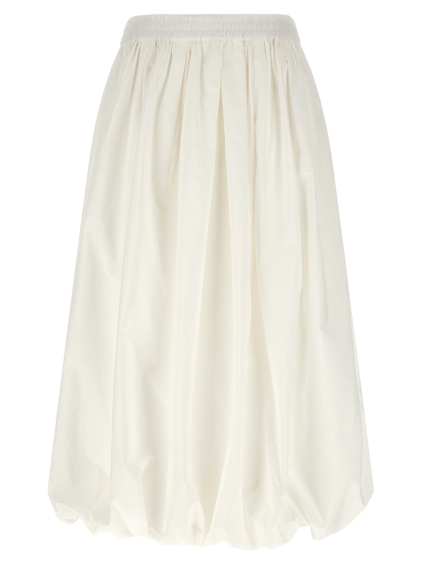 White Cotton Midi Skirt