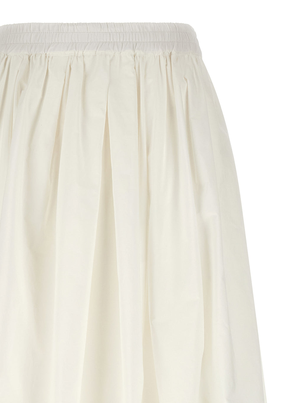 White Cotton Midi Skirt