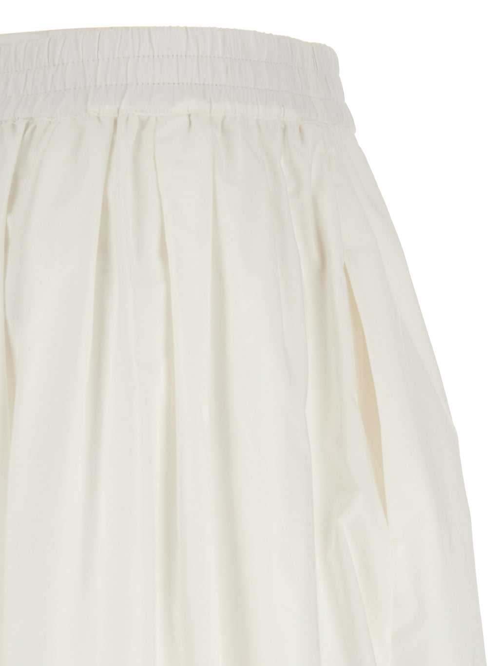 White Cotton Midi Skirt