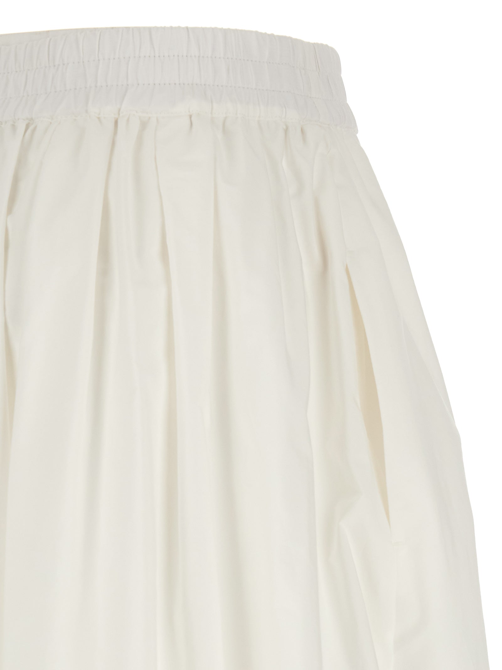 White Cotton Midi Skirt