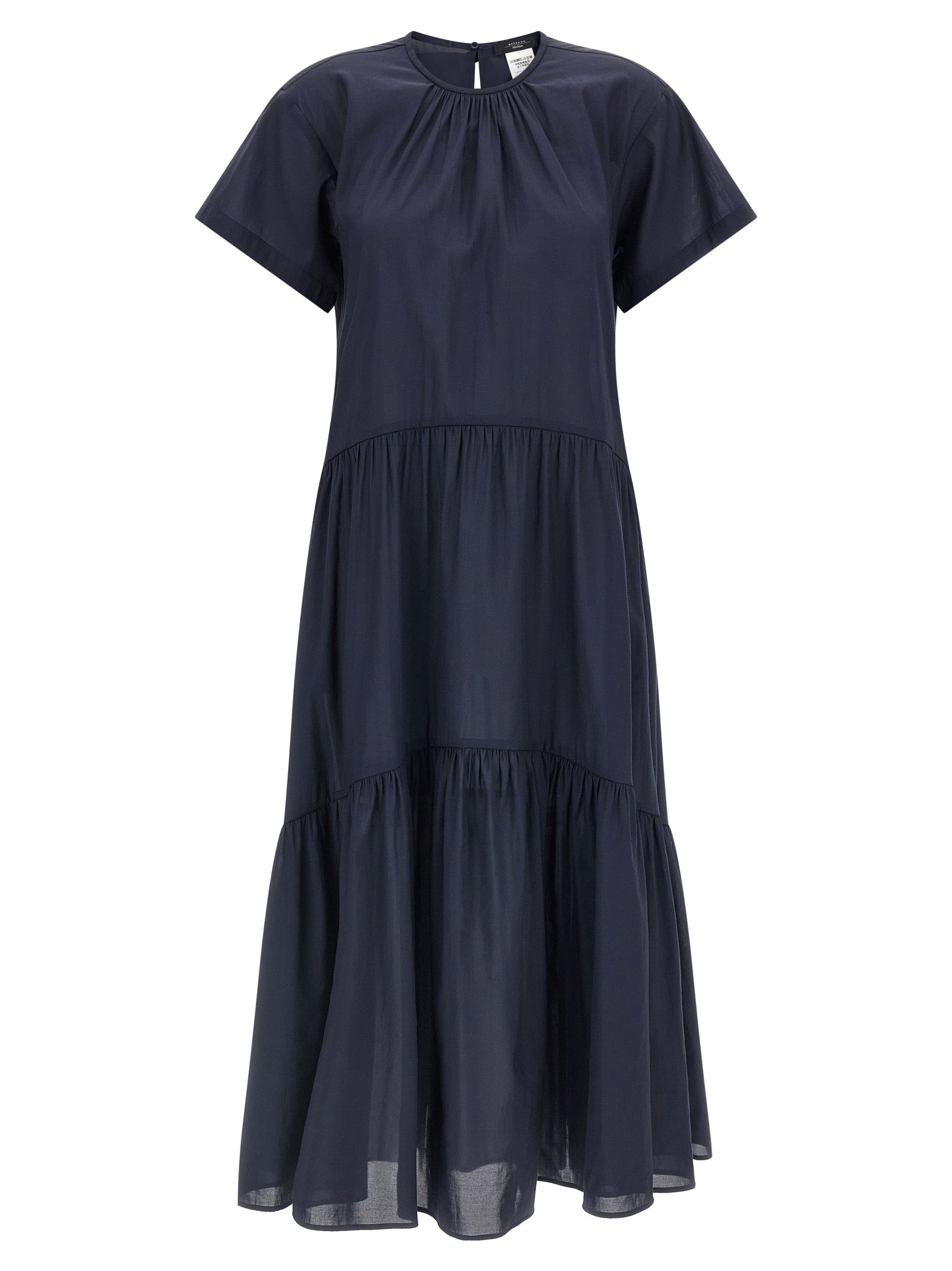 Blue Acetate Long Dress