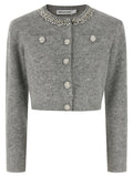 Gray Polyester Cardigan