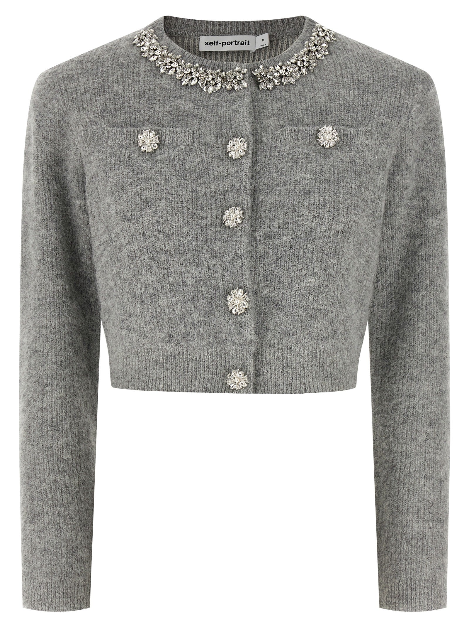 Gray Polyester Cardigan
