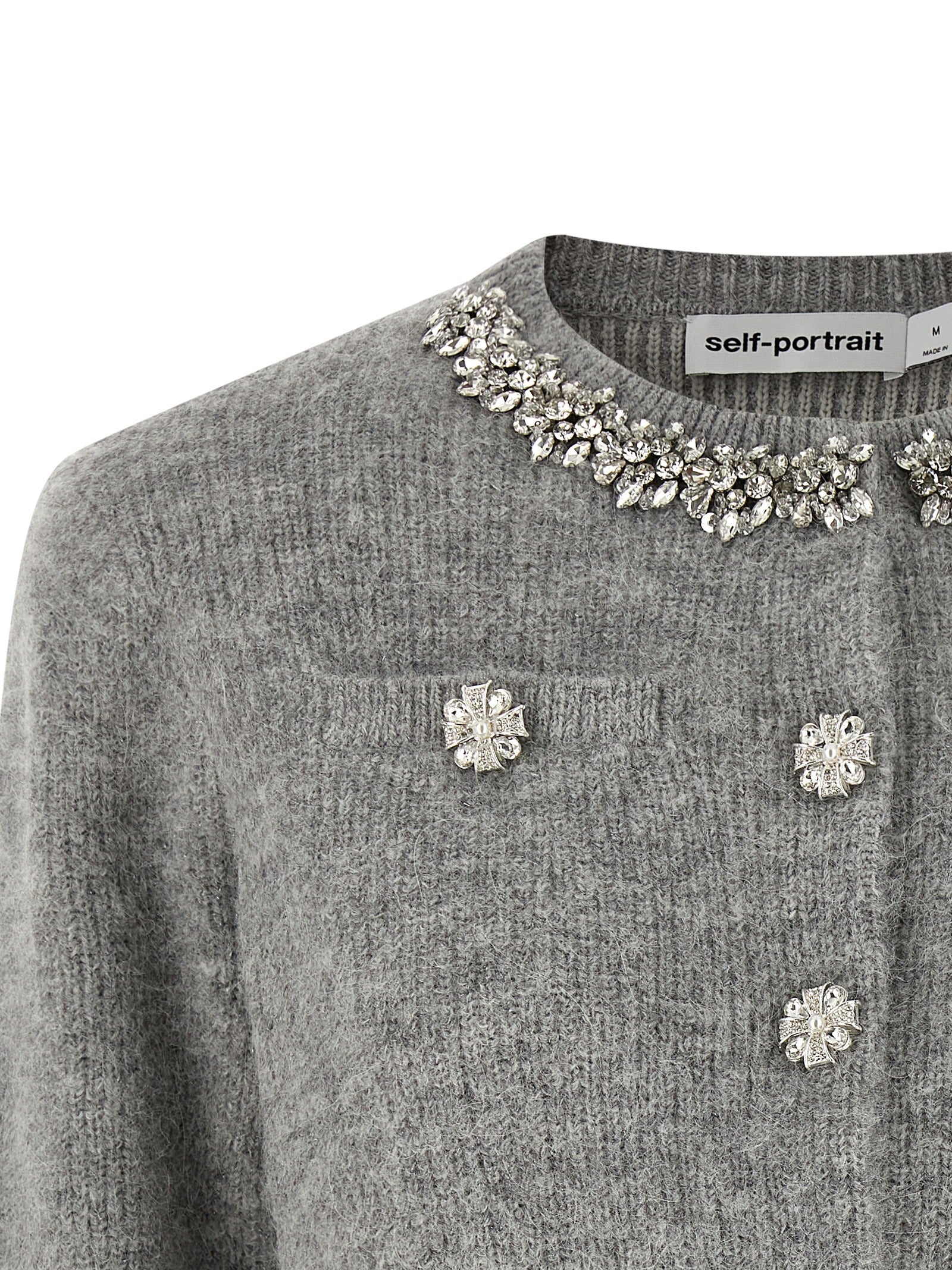 Gray Polyester Cardigan