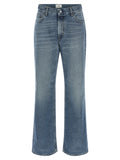 Blue Cotton Straight-Leg Jeans
