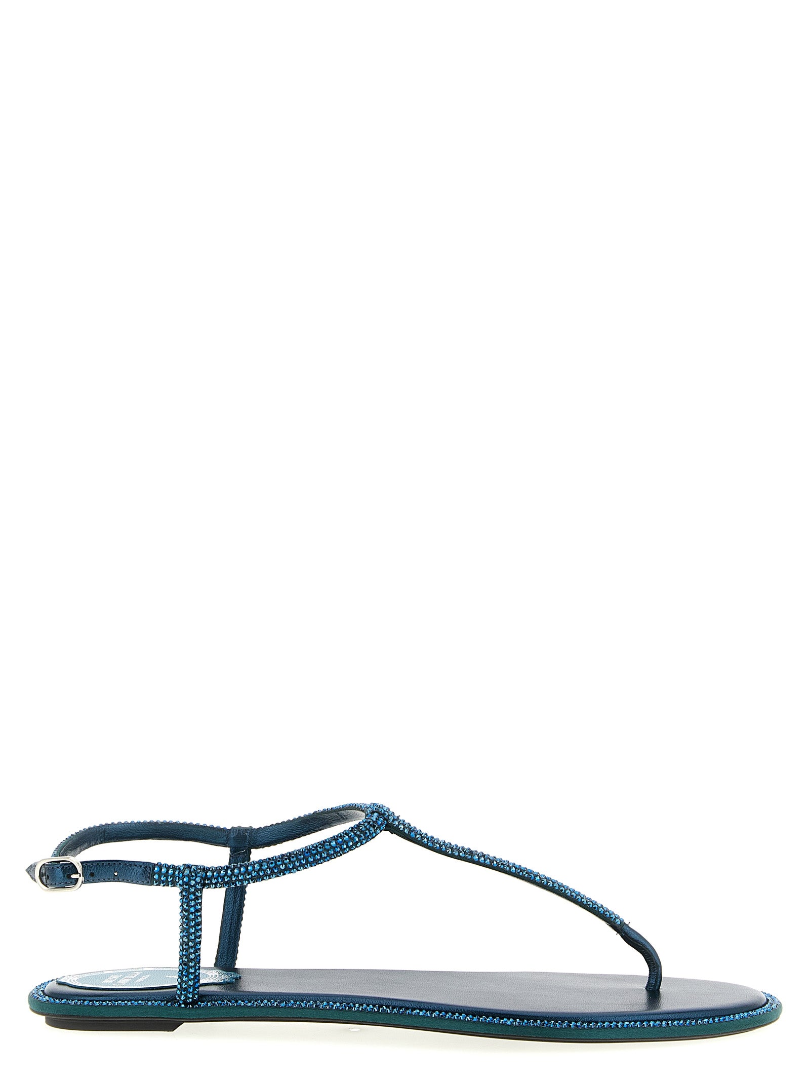 Bicolor Viscose Flat Sandals