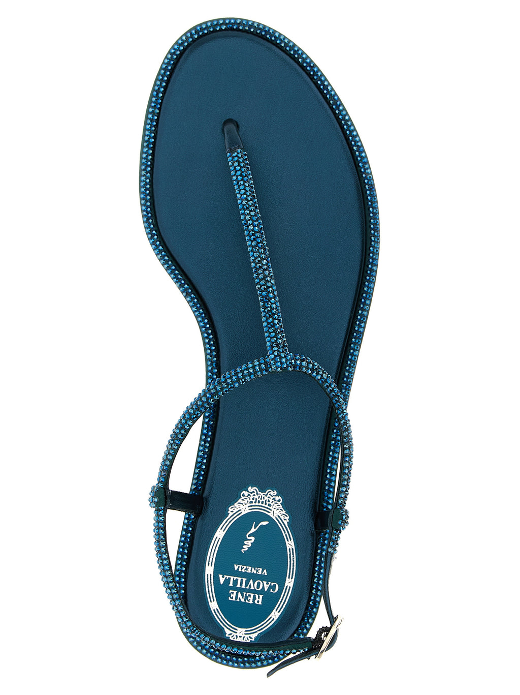 Bicolor Viscose Flat Sandals