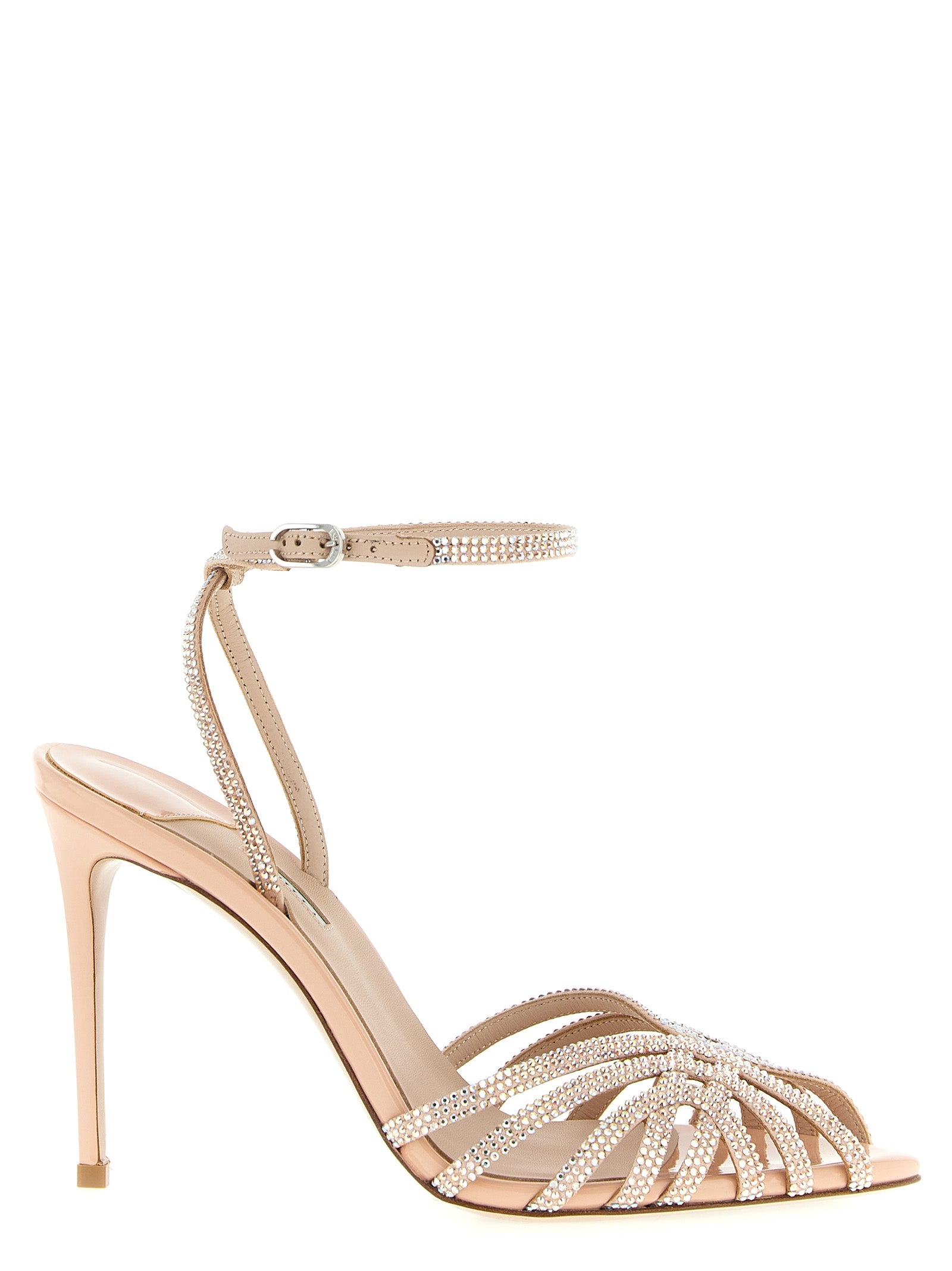 Multicolor Goatskin Stiletto Heel Sandals
